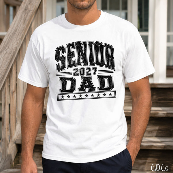 Senior Dad Distressed 2027 Black 10863 DTF - Chase Design Co.