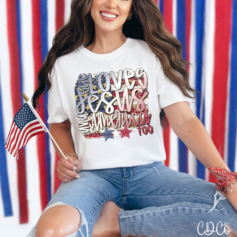 She Loves Jesus Flag Gold 5290 DTF