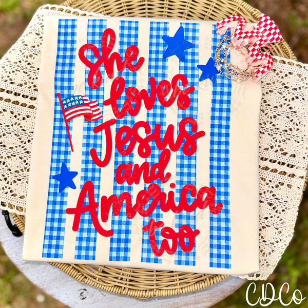 She Loves Jesus Striped (2 options) DTF - Chase Design Co.