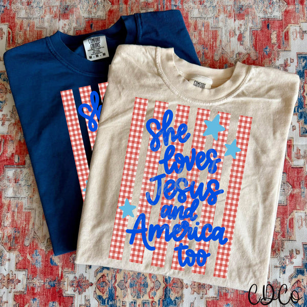 She Loves Jesus Striped (2 options) DTF - Chase Design Co.