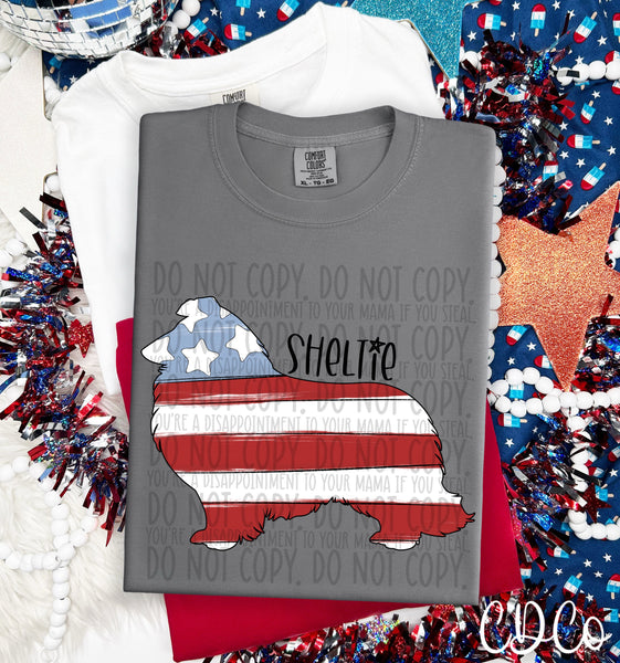 Patriotic Dog Black Text 6 of 7 DTF