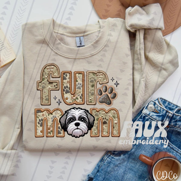 Fur Mom Dog Faux Embroidery DTF (4 of 6)