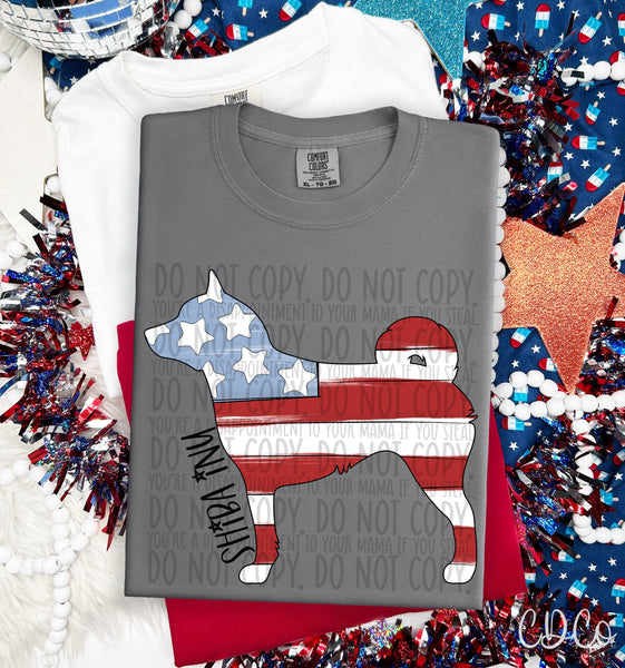 Patriotic Dog Black Text 7 of 7 DTF