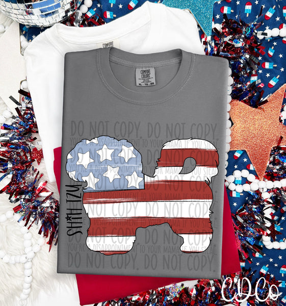 Patriotic Dog Black Text 6 of 7 DTF