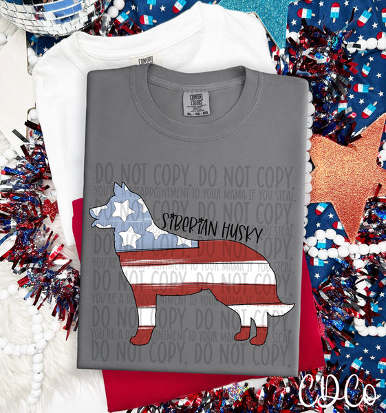 Patriotic Dog Black Text 6 of 7 DTF
