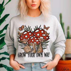 Snail Butterfly Mushroom Grow Your Own Way DTF