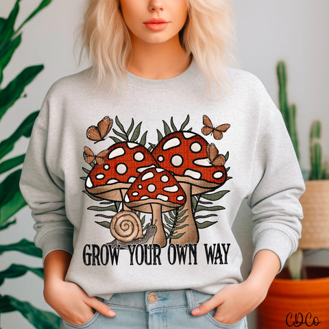 Snail Butterfly Mushroom Grow Your Own Way DTF