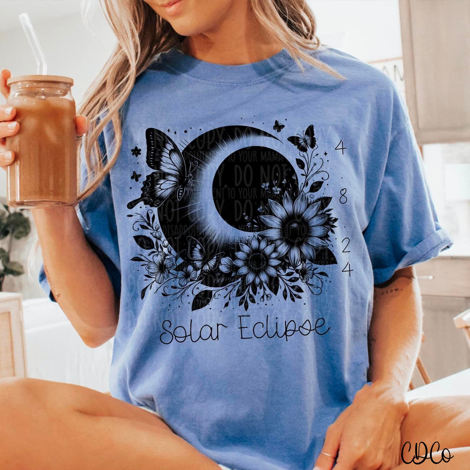 Solar Eclipse 4.8.24 Butterfly Floral DTF