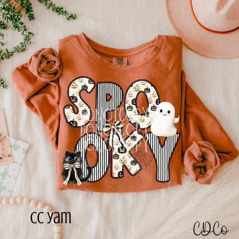 Spooky Alpha Cat Bow Ghost - 7230 DTF