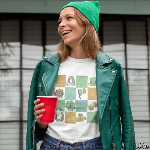 Stained Checkered St. Pat's Doodles DTF
