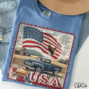USA Stamps Vintage Flag Truck 5151 DTF