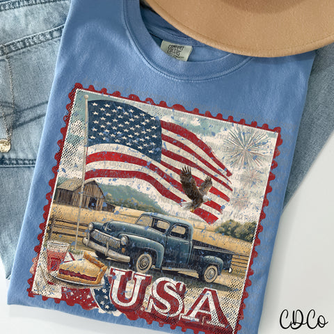 USA Stamps Vintage Flag Truck 5151 DTF
