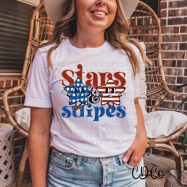 Retro Stars and Stripes DTF