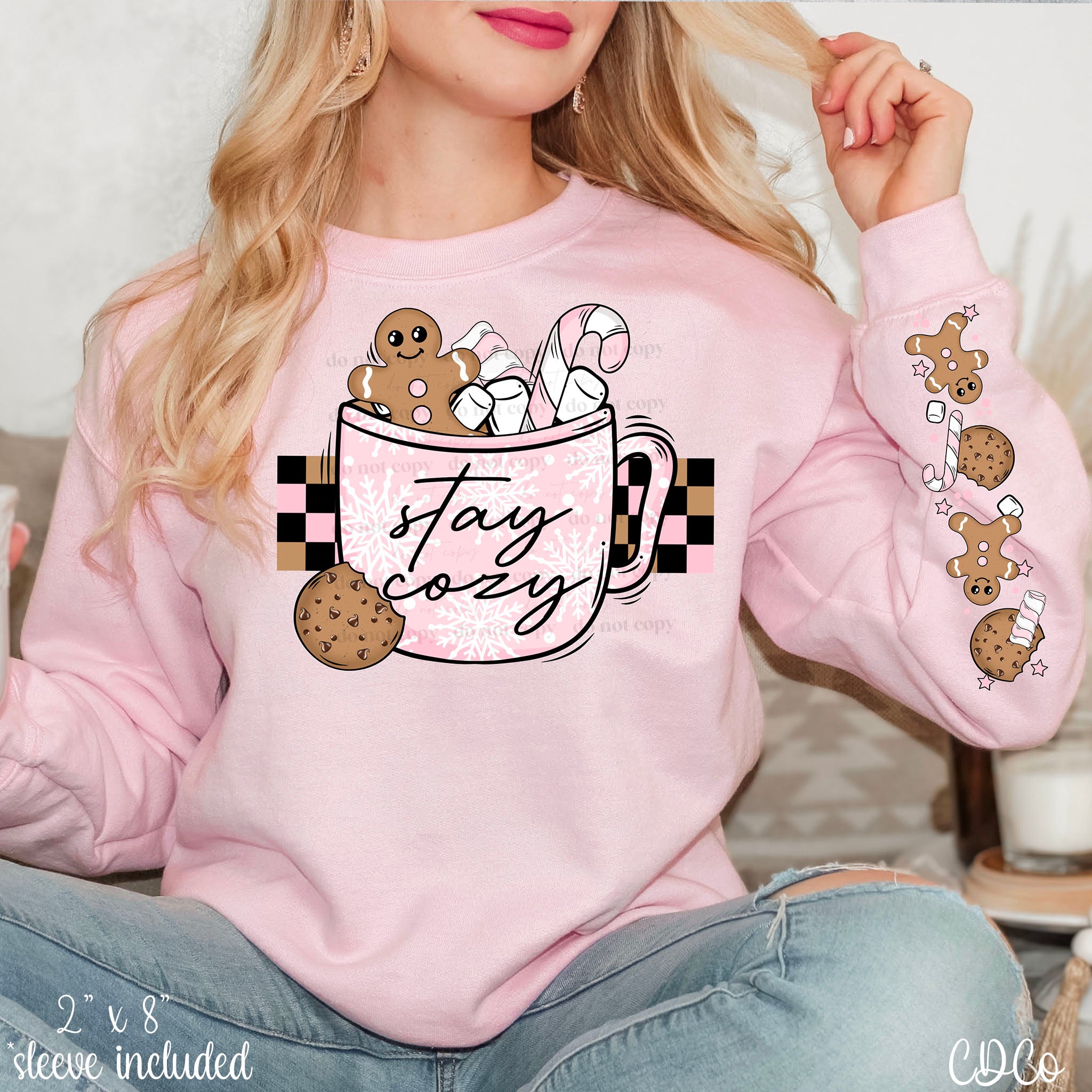 Pink Mug Stay Cozy w/Sleeve DTF