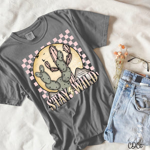 Stay Wild Cactus Checkered DTF