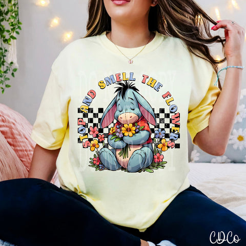 Stop and Smell the Flowers Checked Donkey 2780 DTF