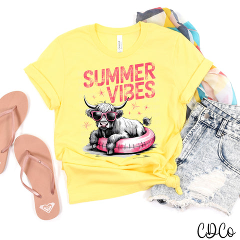 Summer Vibes Float Cow Highland 5107 DTF