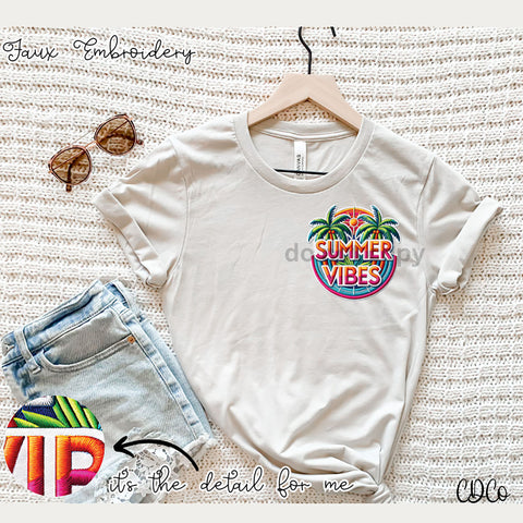 Summer Vibes Faux Embroidery DTF