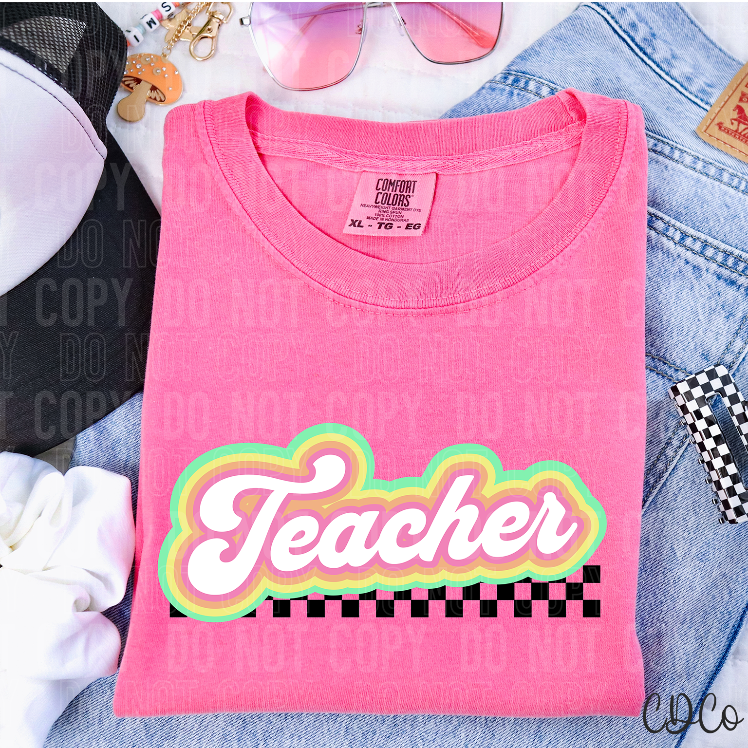 Teacher Colorful Checkered 3854 DTF