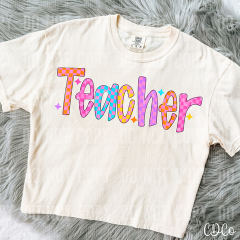 Teacher Colorful Checkered 6280 DTF