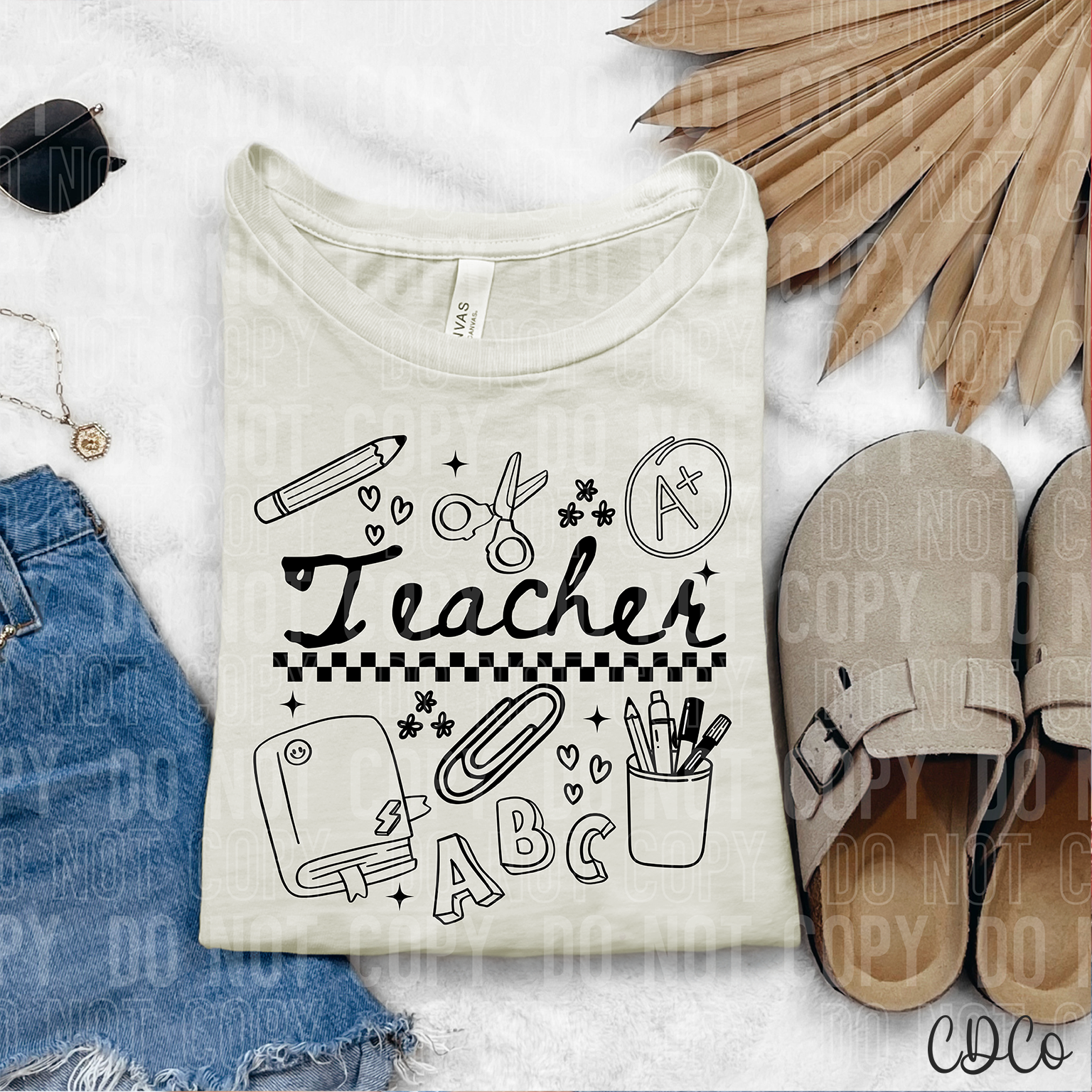 Teacher Doodle Black 6250 DTF