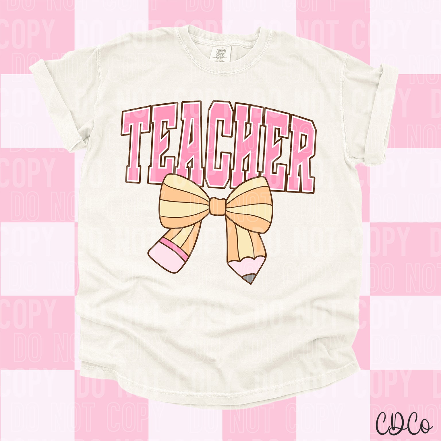 Teacher Pencil Bow 3632 DTF