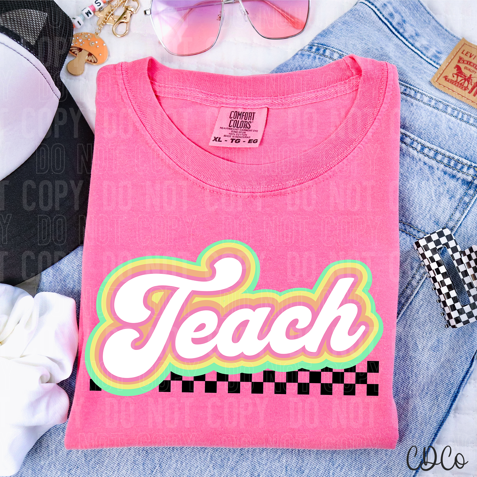 Teach Colorful Checkered 3748 DTF