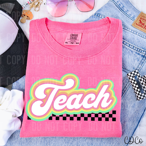 Teach Colorful Checkered 3748 DTF