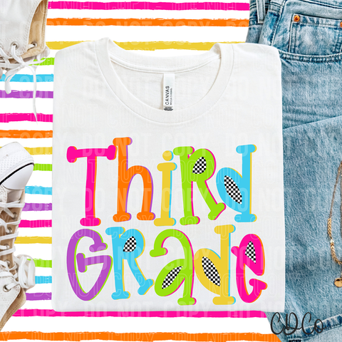 Third Grade Colorful Checkered 6400 DTF