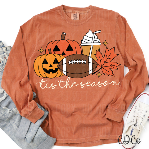 Tis The Season Football Pumpkin Fall 6625 DTF