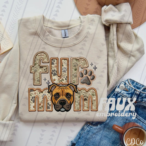 Fur Mom Faux Dog Embroidery DTF (2 of 6)