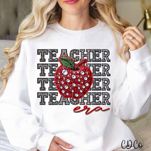 Teacher Era Apple Faux Accents DTF