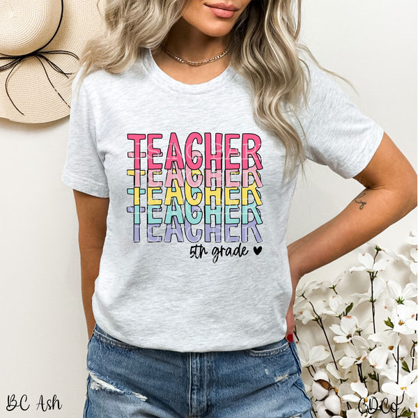 Teacher Stacked Grades DTF