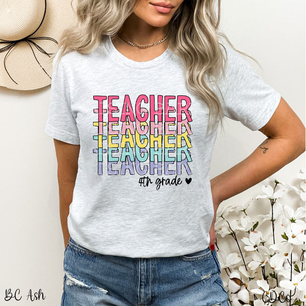 Teacher Stacked Grades DTF