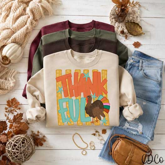 Thankful Stacked Turkey (2 options) DTF