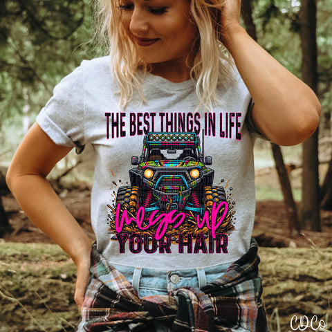 The Best Things in Life Mess Up Your Hair (2 options) DTF