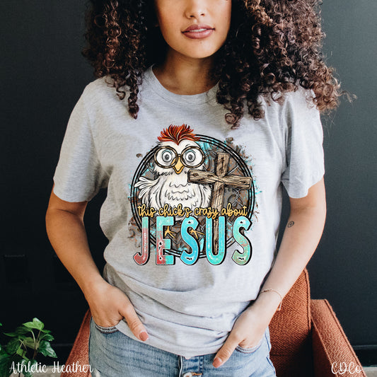 This Chick's Crazy About Jesus DTF