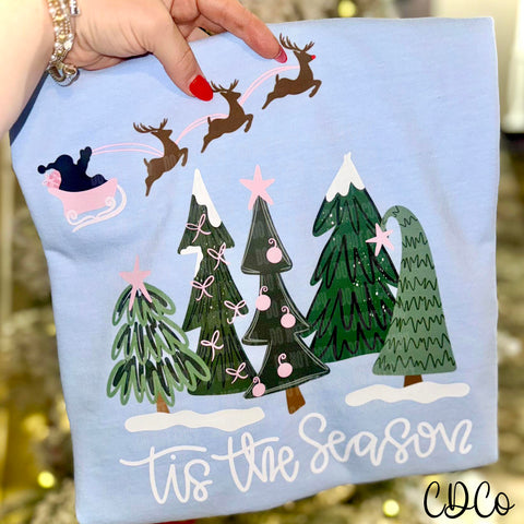 Tis the Season Trees Santa Reindeer 10084 DTF