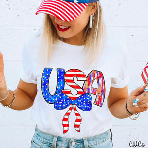 USA Star Stripe Bow 5006 DTF