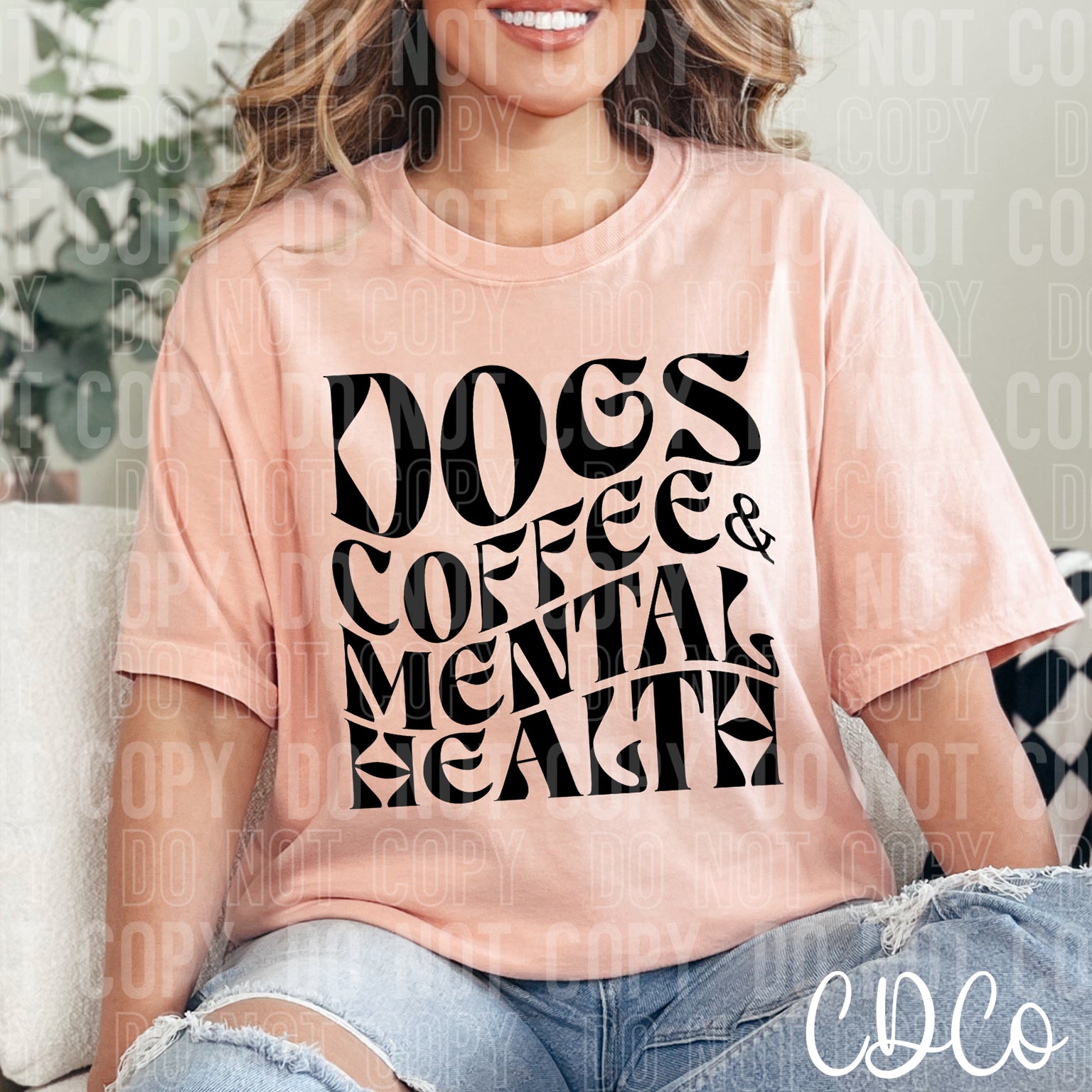 Dogs Coffee and Mental Health DTF
