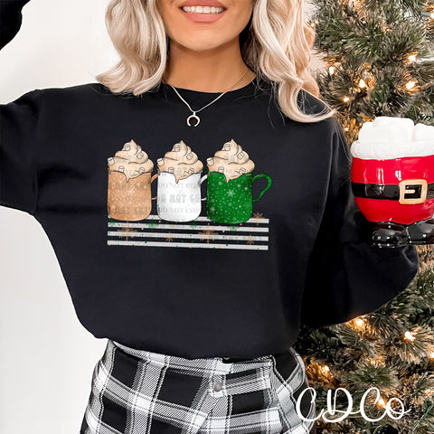 Coffee Mugs Green Stripe DTF