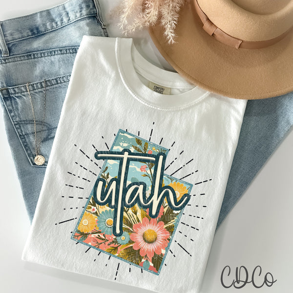 Retro Floral States DTF (NC-WV)