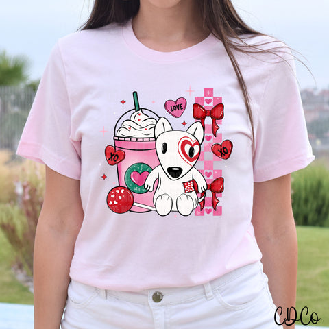 Valentine Checkered Dog Drink 2400 DTF