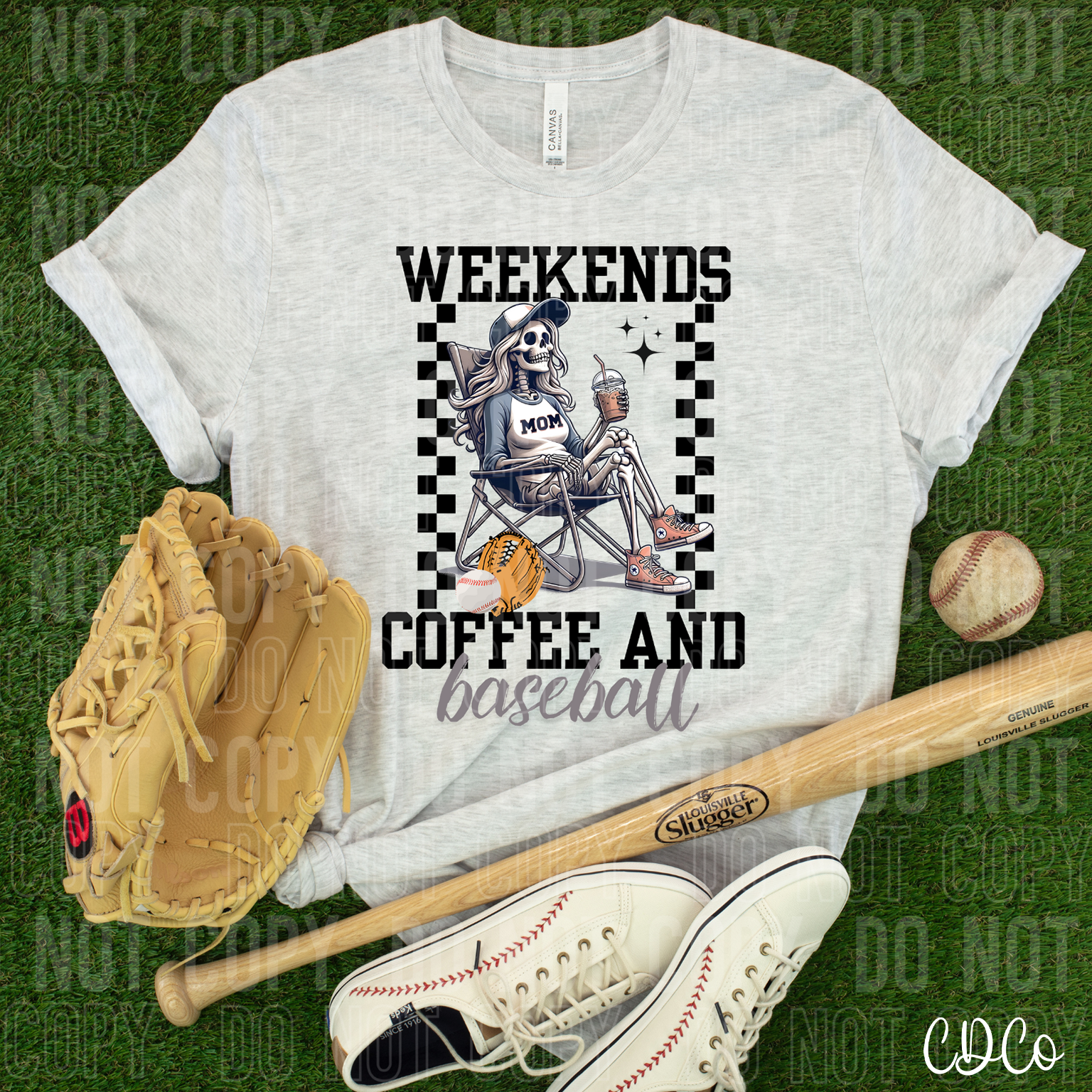 Weekends Coffee Baseball Skellie DTF