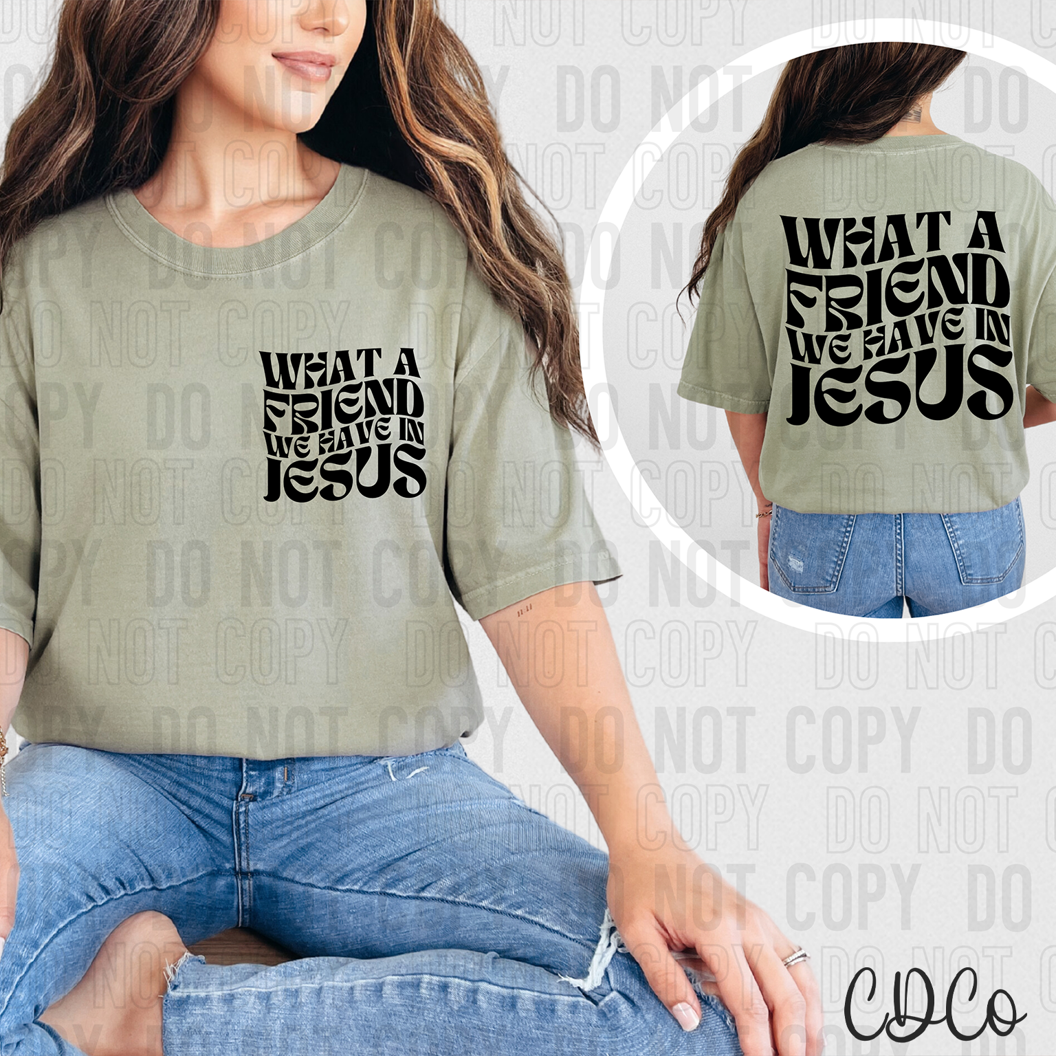 What A Friend We Have In Jesus Black w/3.5" pocket BLOCK 3418 DTF