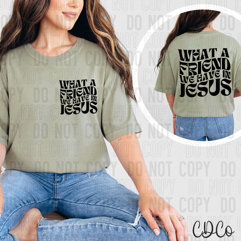What A Friend We Have In Jesus Black w/3.5" pocket BLOCK 3418 DTF