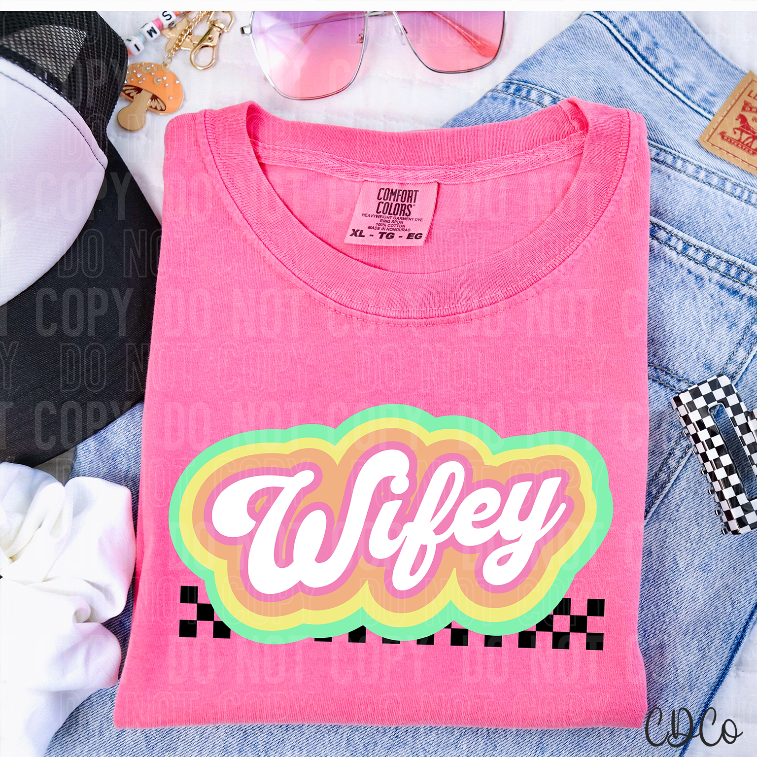 Wifey Colorful Checkered 3844 DTF
