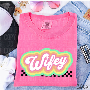 Wifey Colorful Checkered 3844 DTF