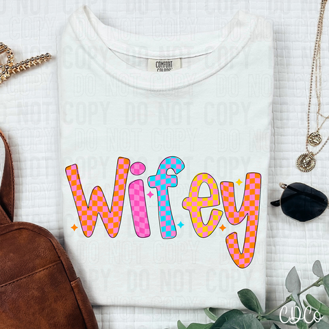 Wifey Colorful Checkered 6281 DTF
