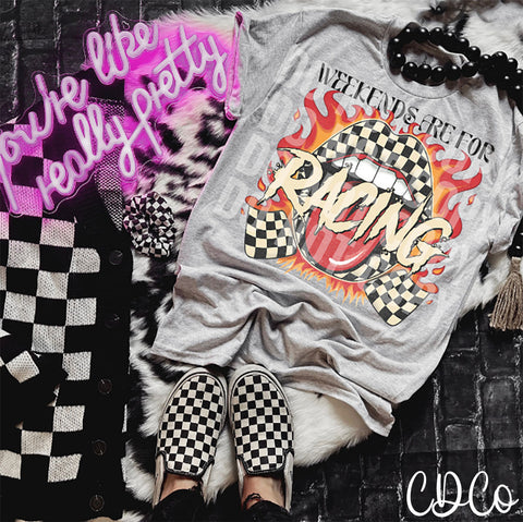 Weekends are for Racing Check Mouth 4070 DTF